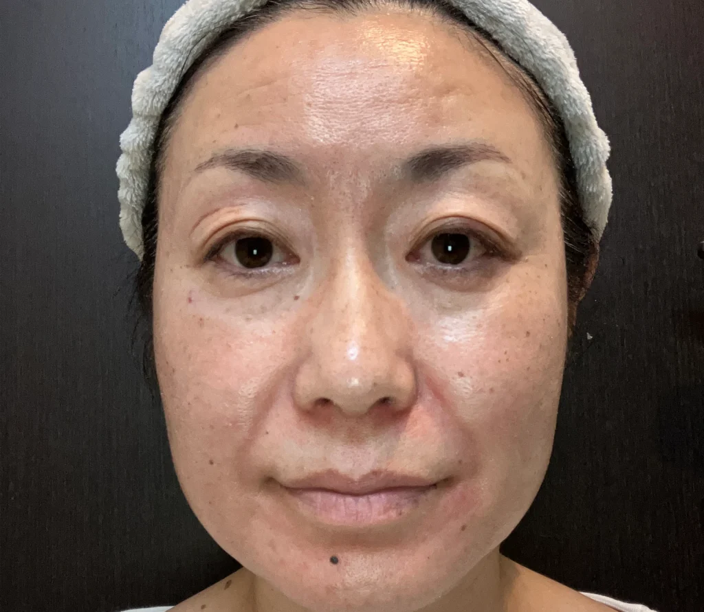 オルビス ザ クレンジング オイルでメイクを落とした後の顔